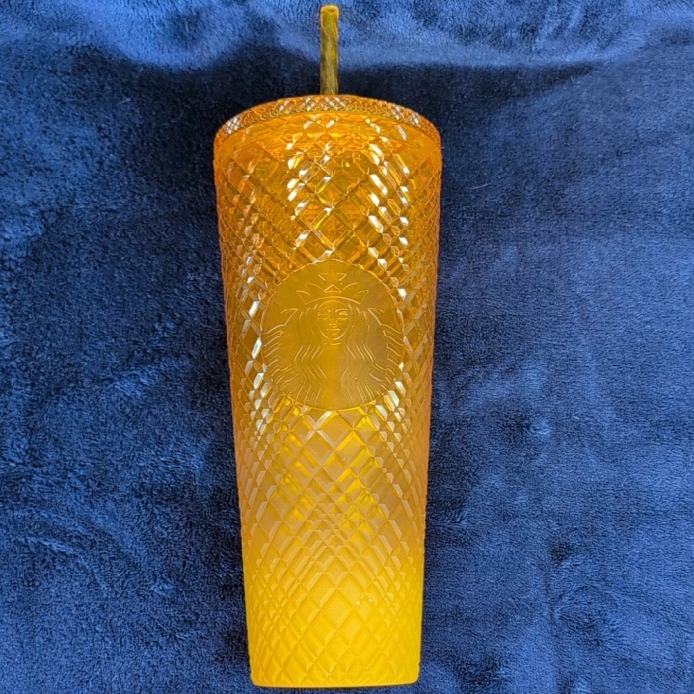 NEW Starbucks 2021 Summer Orange MANGO OMBRE Jeweled Venti Cold Cup Tumbler 24oz